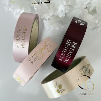 Лента брендированная (сатин) ширина 25мм (1000м) - Магазин товаров для кондитеров - Cake Box, Екатеринбург