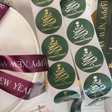 Стикеры брендированные тематические новогодние (25шт) - Магазин товаров для кондитеров - Cake Box, Екатеринбург