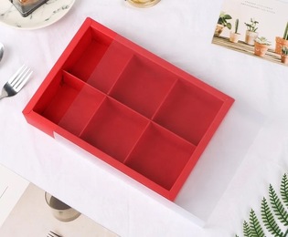 Коробка для 6 пирожных (цвет красный) - Магазин товаров для кондитеров - Cake Box, Екатеринбург