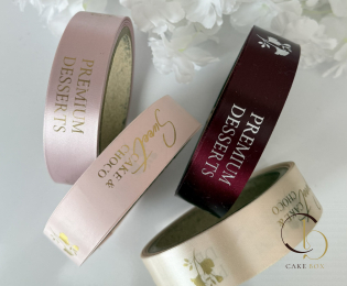 Лента брендированная (сатин) ширина 30мм (1000м) - Магазин товаров для кондитеров - Cake Box, Екатеринбург