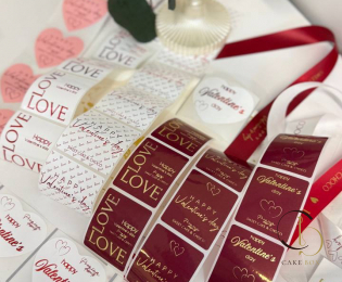 Стикеры брендированные тематические 14 февраля (25шт) - Магазин товаров для кондитеров - Cake Box, Екатеринбург