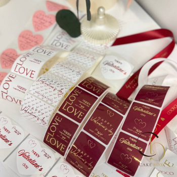 Стикеры брендированные тематические 14 февраля (25шт) - Магазин товаров для кондитеров - Cake Box, Екатеринбург